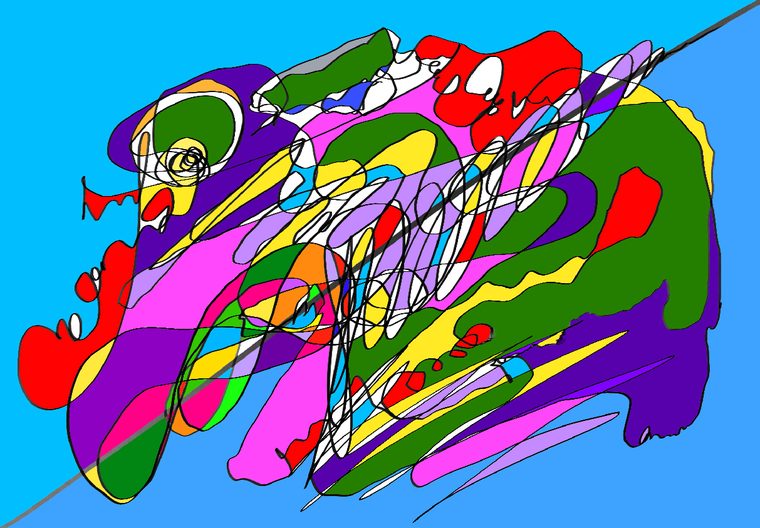 Happy, digital work by Aysel Prat
